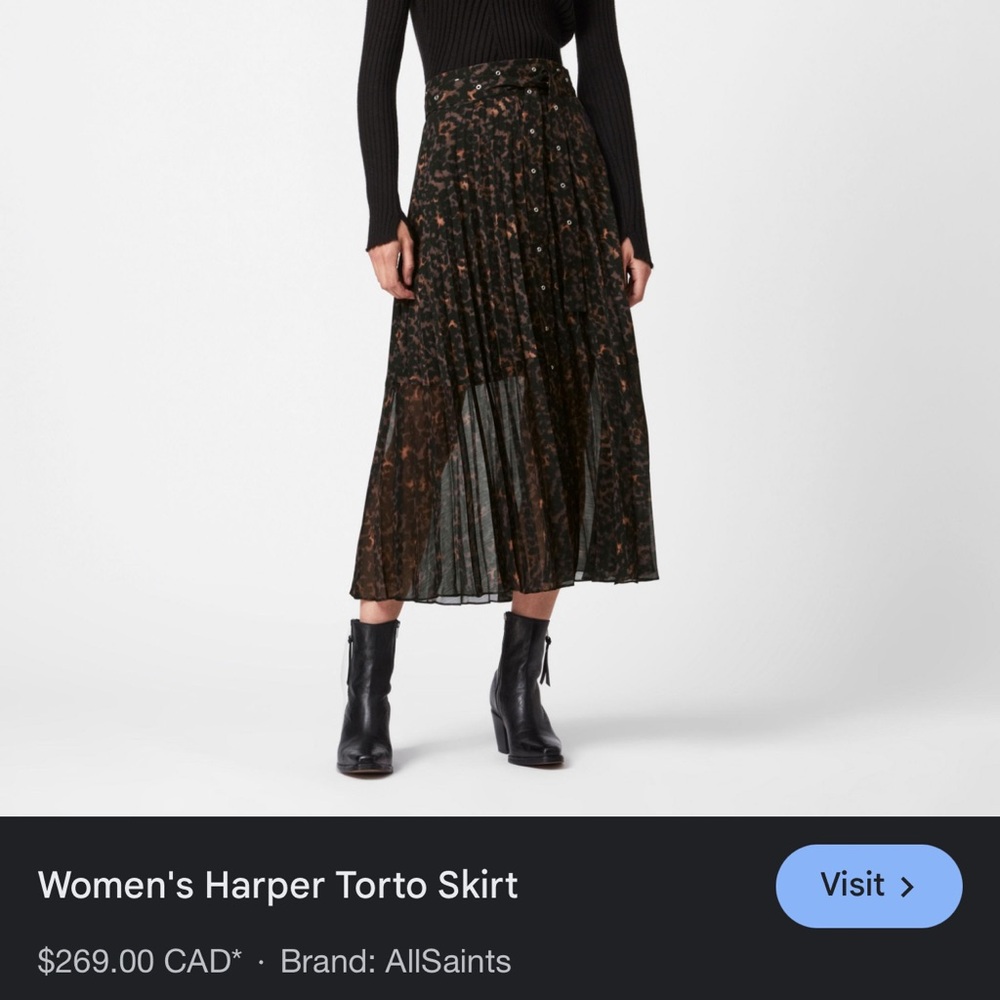 ALLSAINTS, Chic Leopard Print Maxi Skirt - Size 6